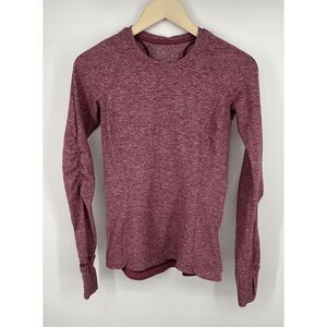 lululemon athletica Heathered Burgundy Long Sleeve Tee
